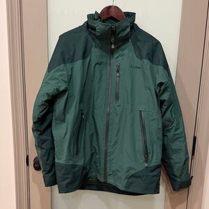 LL Bean 3 in 1 Primaloft Outdoor Weather Challenger Jacket Sz M Mens Green